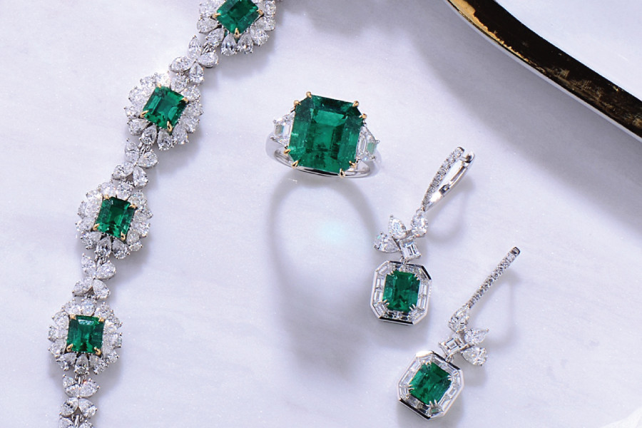 genuine emerald jewelry set